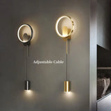 Modern Led Indoor Wall Lamp Bedroom Bedside Decoration Living Room Stair Wall Light Sconce Golden Luminaire светильник настенный