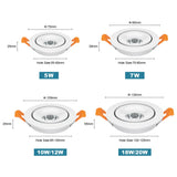  New 360 Degrees Angle Adjustable 5W 7W 10W 12W 18W Ceiling Spot Lights Recessed Downlights For Home TV Background