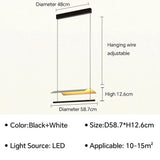 Nordic Minimalist LED Linear Pendant Light - Modern Industrial Hanging Chandelier for Dining Room, Kitchen Island, Bar & Office