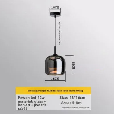 Modern Creative Glass Pendant Light - Nordic Hanging Chandelier for Bedroom Bedside, Dining Room & Restaurant