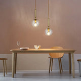 Nordic Colored Glass Pendant Lights Modern Simple Glass Art Hanging Lamp Restaurant Bar Sus pendent Bedroom Bedside Lamp Fixture