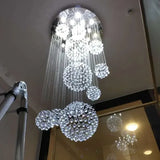 Modern Crystal Ceiling Chandelier Decoration High Spiral Large Raindrop Flush Mount Fixture Lamps Living Room Hall Led Lights