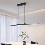 Modern Minimalist LED Pendant Light for Dining Room Adjustable Linear Chandelier in Gold Dimmable Hanging Lamp Fixture for Home