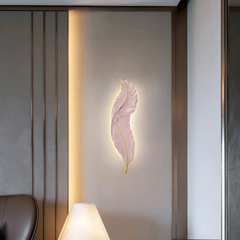 interior wall lamp Nordic decoration modern luxury lamp bedroom LED feather wall lamp bedside living room wall decoration home