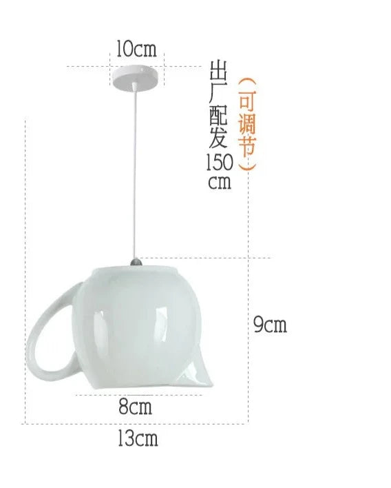 Modern Tea Cup Teapot Hanging Lamp Ceramic Led Pendant Lights Dining Room Kitchen Home Decors Luminaire Lighting Fixtures