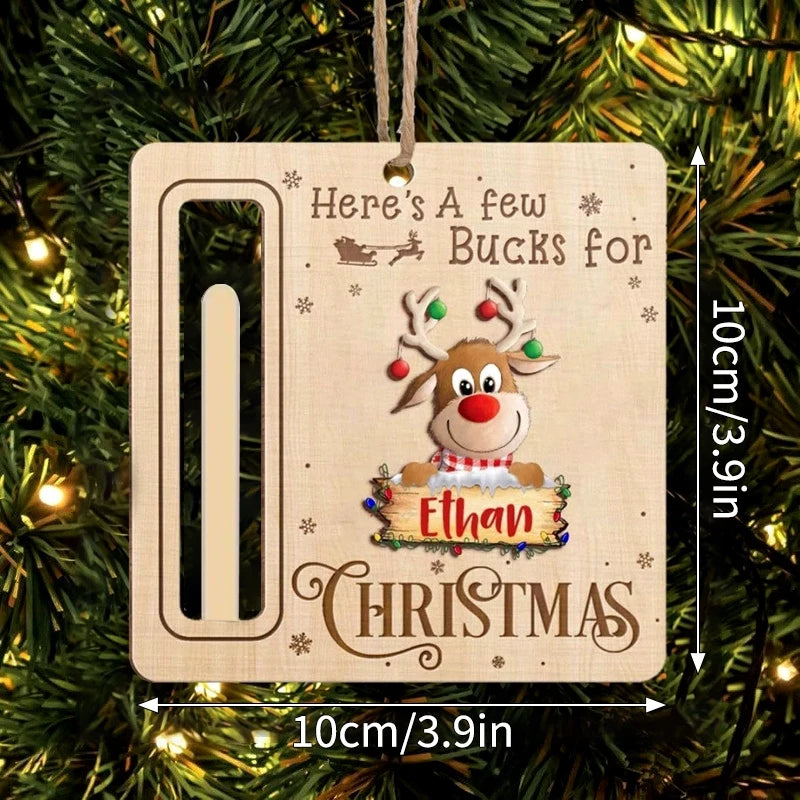 Money Storage Christmas Tree Hanging Ornament Clear Piggy Bank Christmas Decoration 2026 Cash Slot Hanging Pendant Navidad Decor