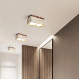 Square Yellow Travertine LED Recessed Ceiling Light - No Main Lamp Grid Spotlight Fixture for Living Room, Bedroom & Hallway