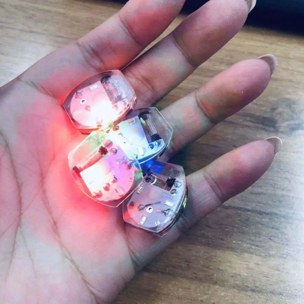 Luminous LED Shoe Lights (10-Pack) - Vibration-Activated Glowing Plastic Electronics Light Modules for Kids Shoes & Crafts