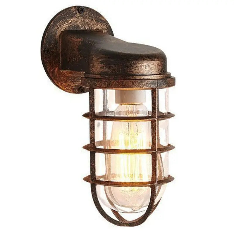 Retro Industrial Wall Lamp for Loft Coffee Bar Corridor Aisle Waterproof Outdoor Sconce Antique E27 Exterior Led Lights Fixture
