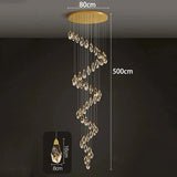 Modern Home Decoration Crystal Ceiling Lights Chandelier Staircase Pendant Lamp Living Room Hanging Lights Interior Lighting