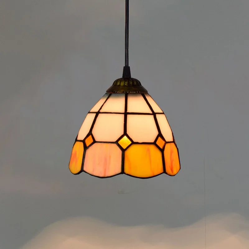 Colorful Mediterranean Style Bohemia Lamp Stained Glass Shade Mosaic Pendant Light for dining room bar lighting