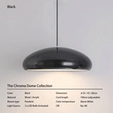 Contemporary Glossy Dome Shade Chroma Dome Black White Orange Red Vibrant Distinct Retro Minimalist Dining Room Pendant Light