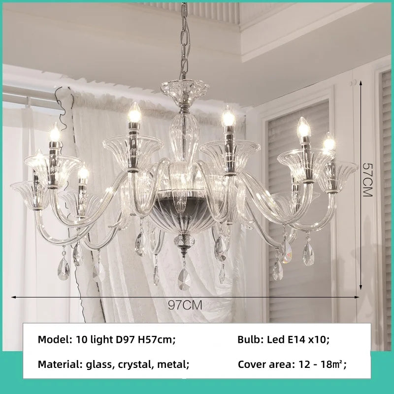 French Luxury Candle E14 Chandelier Decor Living Room Creamy Style Pendant Light Romantic Bedroom Hanging Lamp Led Luminarias