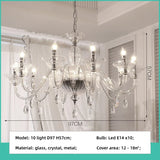 French Luxury Candle E14 Chandelier Decor Living Room Creamy Style Pendant Light Romantic Bedroom Hanging Lamp Led Luminarias