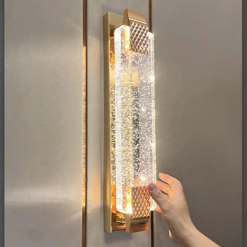 Luxury Modern LED Wall Lamp (Gold/Black) - Decorative TV Background Sconce & Bedside Light Fixture for Living Room & Bedroom