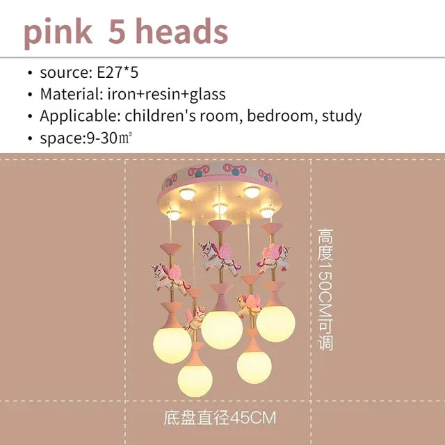 Modern Creative Unicorn Cartoon Pendant Lamp Simple Baby Room Children's Chamber Bedroom LED Eye Protection Ceiling Light