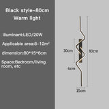 Nordic Matte Black Linear Decor Light - Luxury Indoor Sconce for Modern Villa
