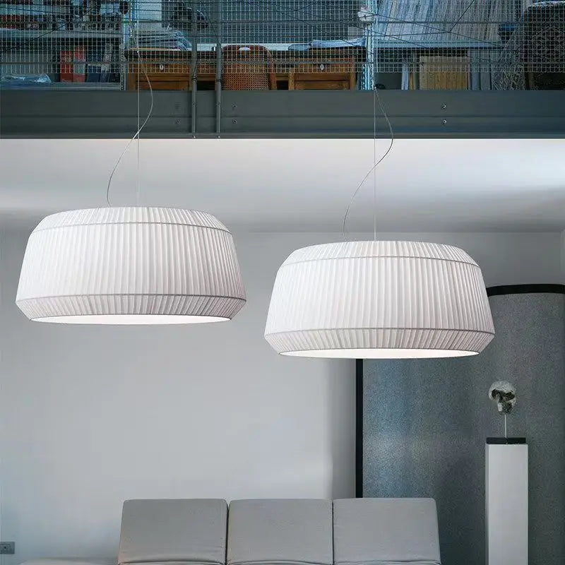 Nordic Fabric Art Annular LED Pendant Light (60cm/80cm) - Modern Simple Ring Ceiling Chandelier Lamp Fixture for Living Room, Bedroom & Hotel Decor