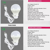 3W 5W 7W USB LED Bulb 5V Portable LED Lamp Night Light Outdoor Camping Lamp Reading Light Bulb Energy Saving Emergency Lamp