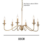 Retro Loft Living Room Chandelier - Vintage American E14 Black & Gold Light