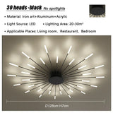 Modern Firework Led Chandeliers Lighting Lamp Home Decor Living Room Ceiling Lights Luminaria Bedroom Black Gold Spiral Lamparas