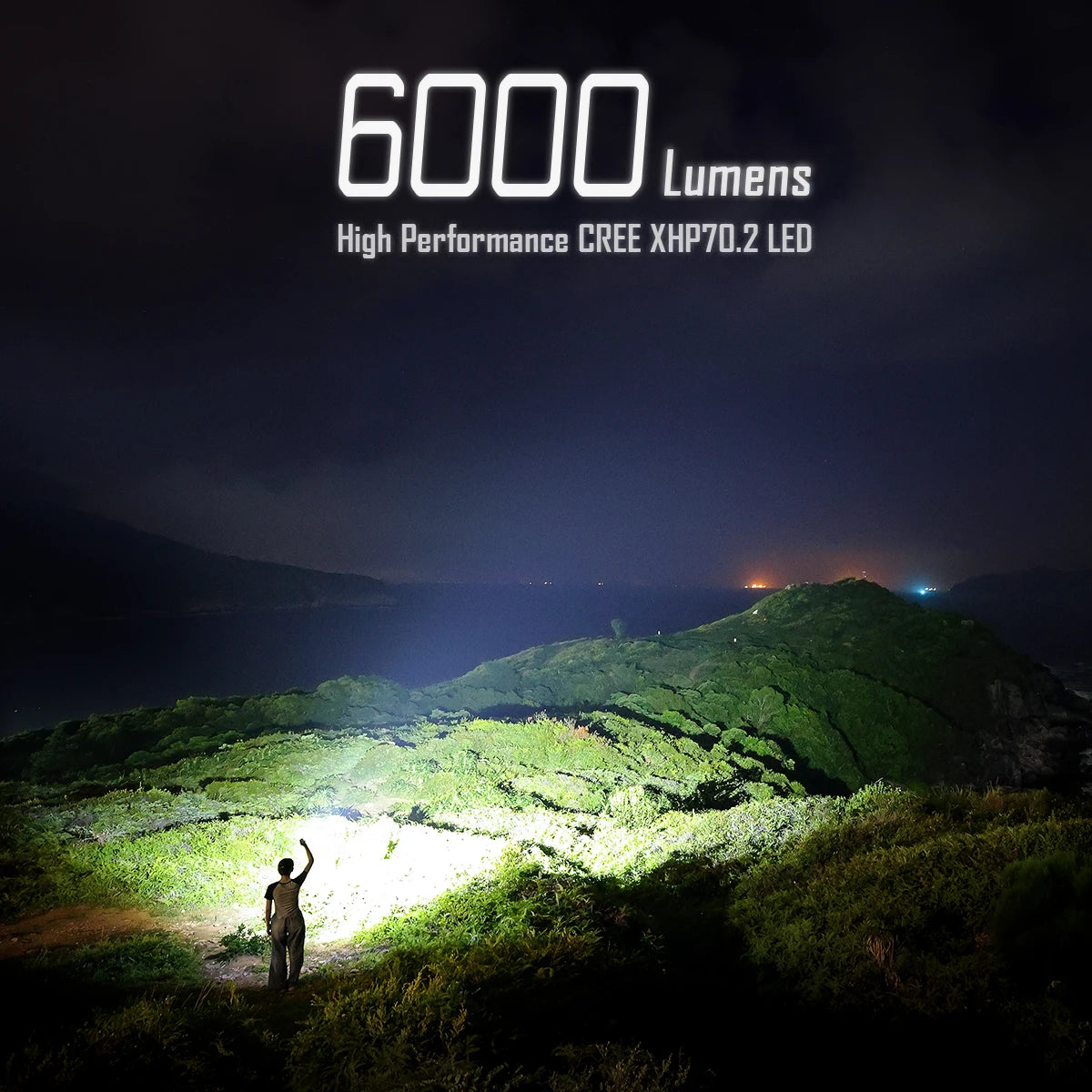 BL70 EDC Flashlight 6000 Lumens Cree XHP70 HI LED Type-C Rechargeable Dual Light Source for Camping and Work Lights