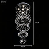 Multi Layer Waterfall Crystal Chandelier Round Ceiling Mount Pendant Light For Staircase Villa Hall Luxury Decor Fixture