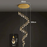 Modern Home Decoration Crystal Ceiling Lights Chandelier Staircase Pendant Lamp Living Room Hanging Lights Interior Lighting