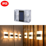 Outdoor IP65 Waterproof Solar Powerd Transparent LED ABS Wall Light Home Courtyard Garden Corridor Decorative Lights