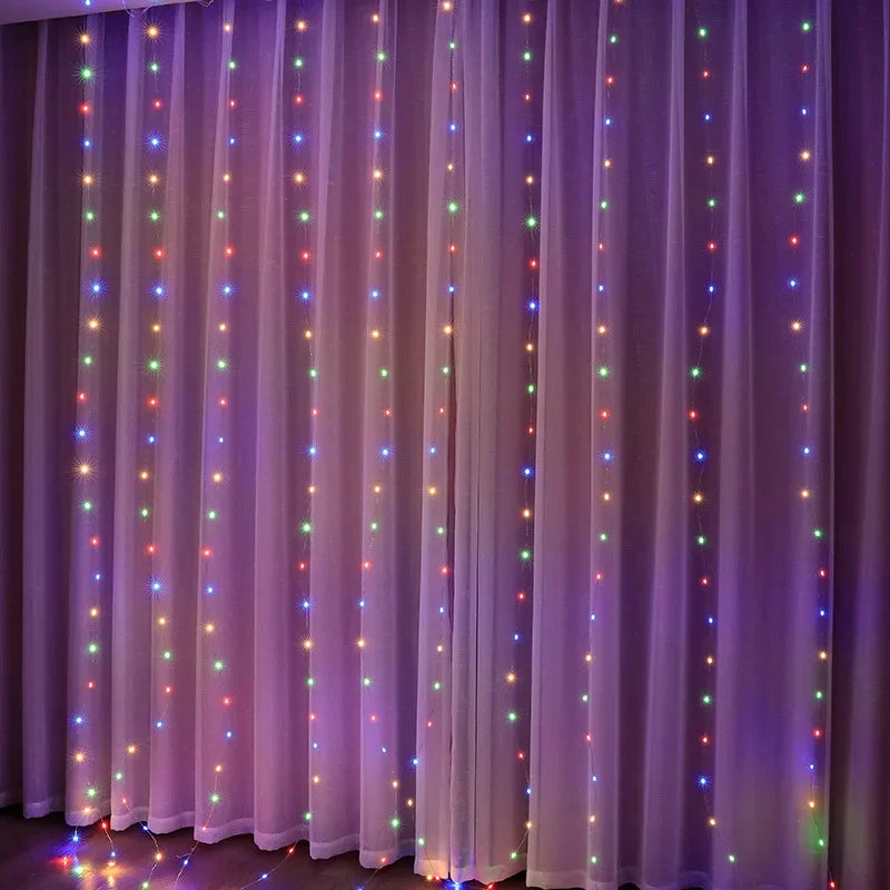USB LED Curtain String Lights - Remote Control Fairy Garland for Bedroom & Windows