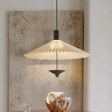 Wabi-Sabi Fabric Hanging Chandelier Light - Simple Cloth Ceiling Pendant Lamp Fixture for Bedroom, Dining Room & Living Area