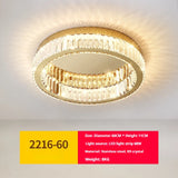 Modern Minimalist Round Ceiling Light Luxury Crystal Bedroom Lamp LED Flush Mount for Master Room