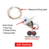 Three mode LED Fairy Light Mini Christmas Light holiday Copper 10pcs Wire String Light Waterproof Including 2*CR2032 Battery
