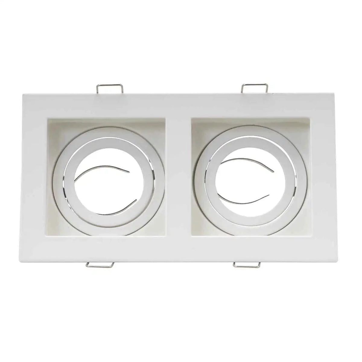 Commercial Zinc Alloy Square White Black Adjustable Recessed Spotlights Light Fixture Frame LED GU10 MR16 Bulb Lamp Fittings