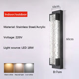 Modern Outdoor Stainless Steel Long-Strip LED Wall Lamp - IP65 Waterproof Linear Exterior Porch Sconce Fixture for Garden, Patio & House Facade
