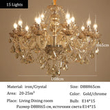 Luxury Home Crystal Chandeliers Villa Lighting for Living Room Decorate LED Ceiling Pendant Lights Indoor Hanging Lights Fixture