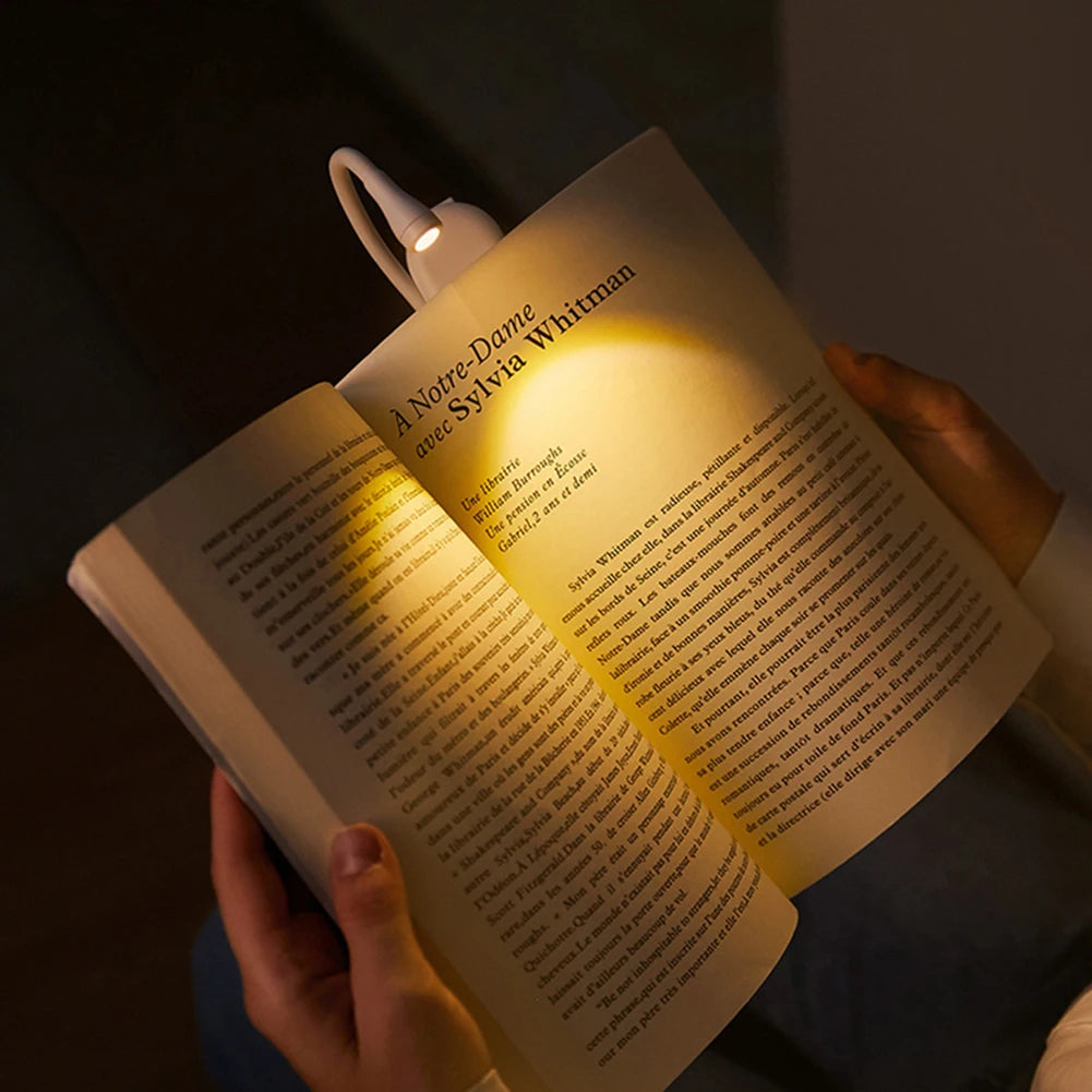 Book LED Reading Light Lamp with Clamp 360°Adjustable Neck 3-Color Temperature Dimming Lamp Mini Book Clip Night Lights