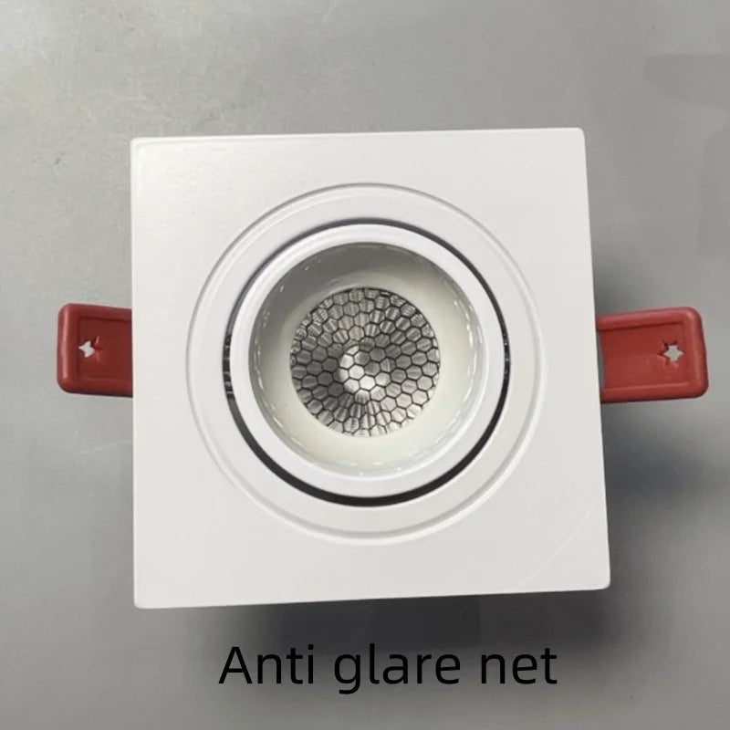 Square embedded ceiling spotlight COB high luminous efficiency anti glare LED tube light household lamp 85-265V