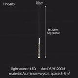 Modern Crystal Pendant Lamp - Luxury LED Hanging Light for Dining Room