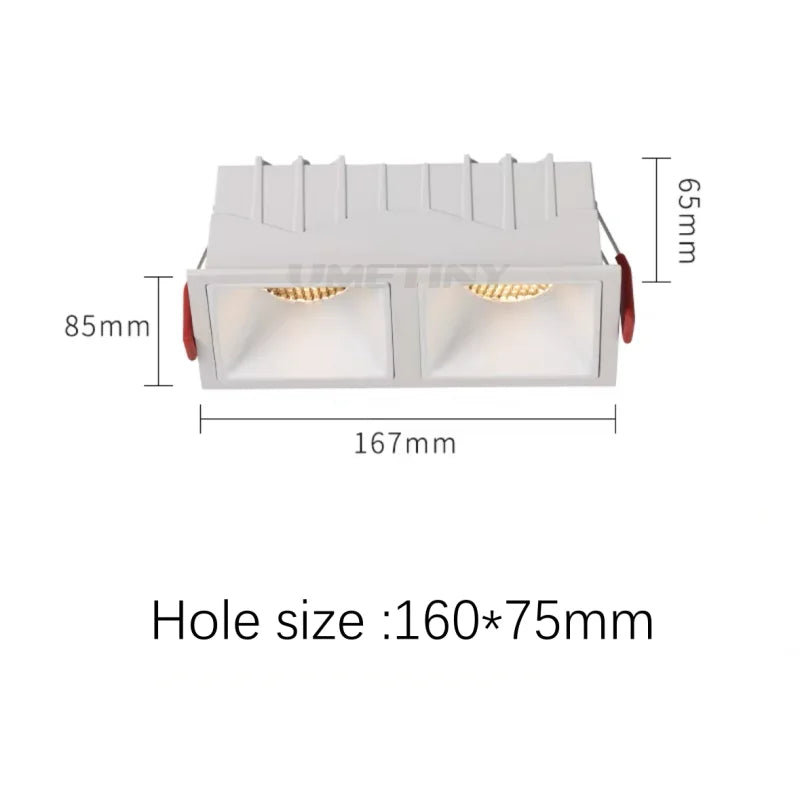 Recessed LED Ceiling Lamp 24W 10W Single/Double Head LED Spot lights COB Anti-Glare Downlight For Home Office Store Indoor