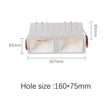 Recessed LED Ceiling Lamp 24W 10W Single/Double Head LED Spot lights COB Anti-Glare Downlight For Home Office Store Indoor