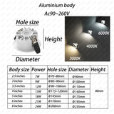 LED Ceiling Lights Recessed Downlight Dimmable LED Lamps For Home Lighting Kitchen Living Room Bedroom Indoor Decor Ac110V 220V