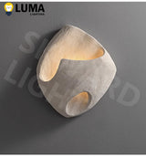 Wabi Sabi Style Cement Wall Lamp, Japanese Style Creative Wall Light for Art Hotel Livingroom Background Bedroom LED Lighting