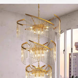 2026 Luxury Customizable Large Chandelier Pendant Light Ceiling Lamp Dimmable K9 Crystal Luster For Staircase Luminaire