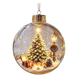 Luminous Transparent Christmas Hanging Ball LED Lights Snowman Christmas Tree Decor Elk Sock Xmas Tree Ornaments Christmas Tree