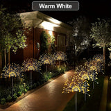 1 Pack Solar Firework Lawn Light Outdoor, IP65 Solar Garden Flower Fairy Lights For Patio Garden Christmas Lighting Decoration