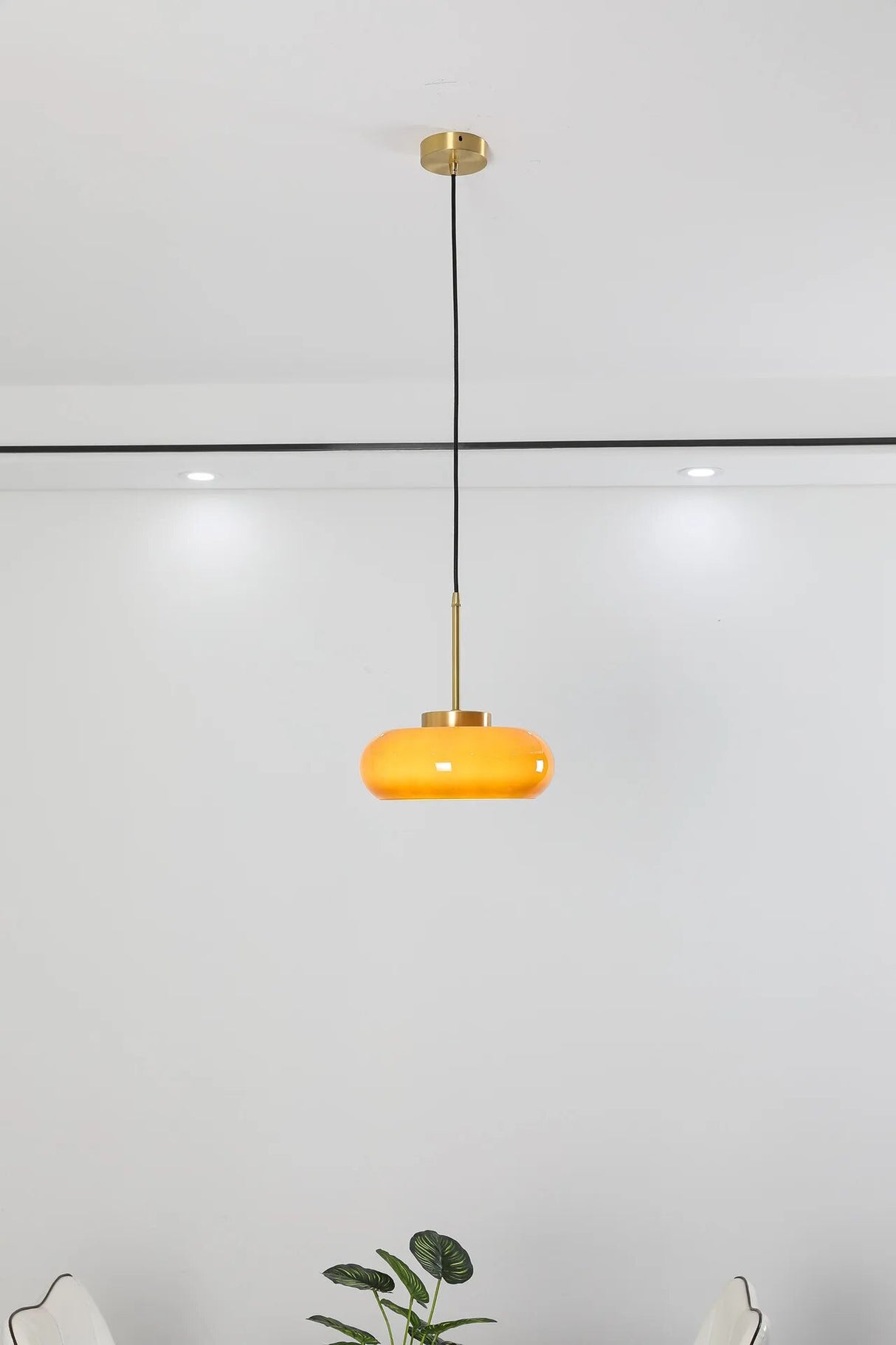 Japanese Silent Glass Pendant Lamp Nordic Designer Bauhaus Hanging Light Fixture Restaurant Bar Brass Medieval Island Fixture