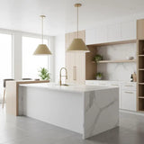 22" LED Brass Pendant Light Fixture - Modern Integrated Design for Home Decor