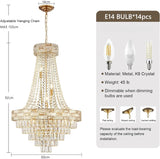 Modern Gold Crystal Chandeliers for Dining Room Living Room Vila Luxury Large Chandelier Pendant Light Fixture Kitchen Island