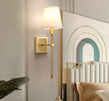 American Copper Wall Lamp Gold Bedroom Bedside Wall Decoration Light Living Room Background Villa Aisle Corridor Wall Sconces